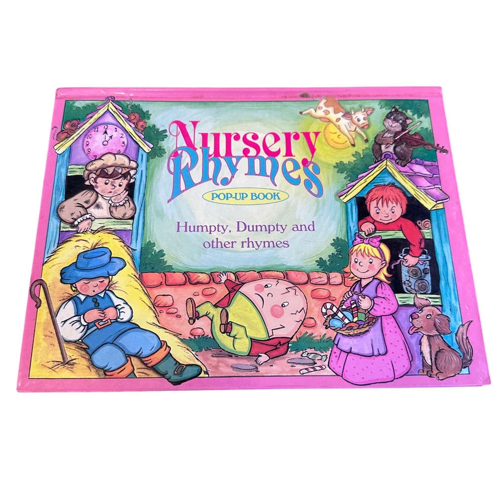 Landoll Nursery Rhymes Pop-Up Book Kids Pink 1994 Humpty Dumpty Vintage